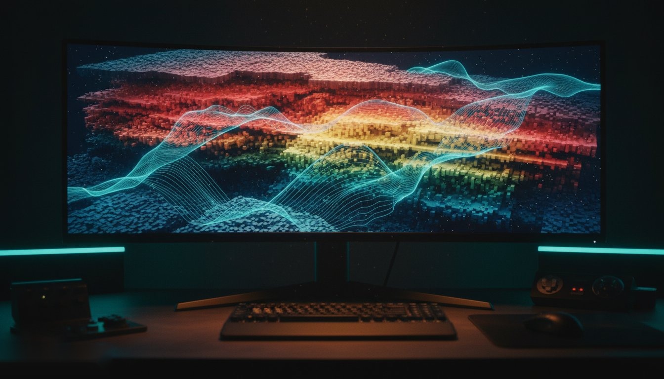 3D Bayesian voxel model of subsurface mineralisation on a curved monitor